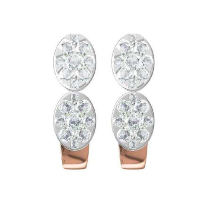 Oval Diamond  Earring