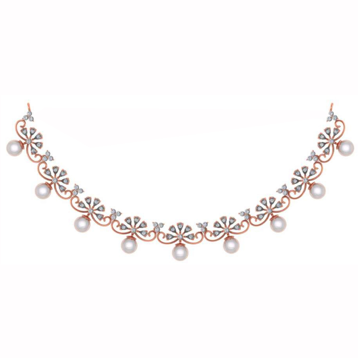 Floral Elegance Diamond Necklace