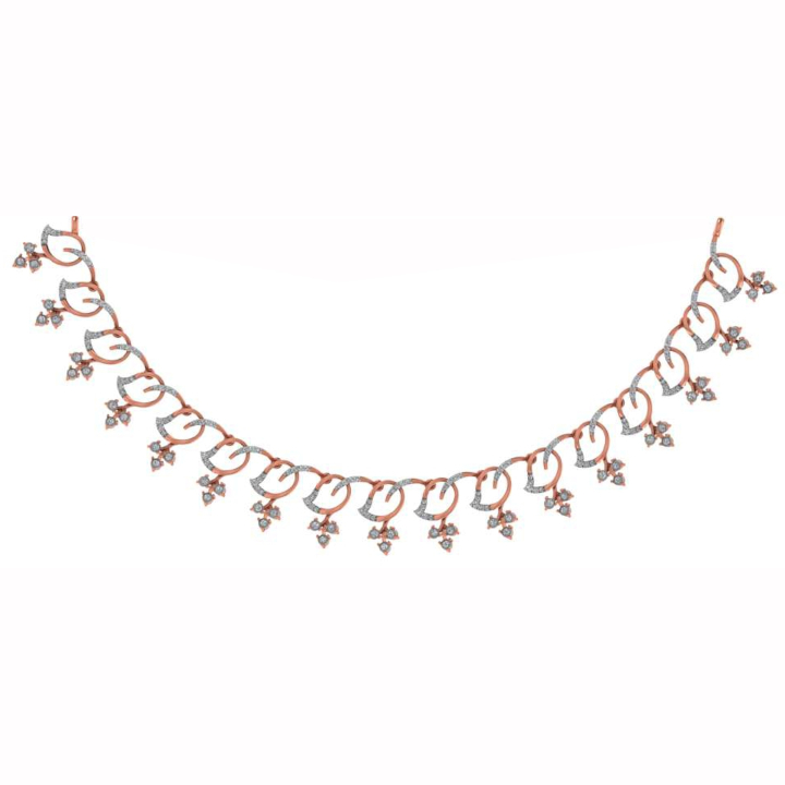 Diamond Leaf Cascade Necklace