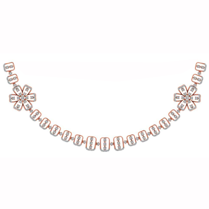 Floral Fusion Diamond Necklace