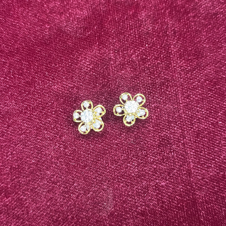 Blooming Petals Gold Stud