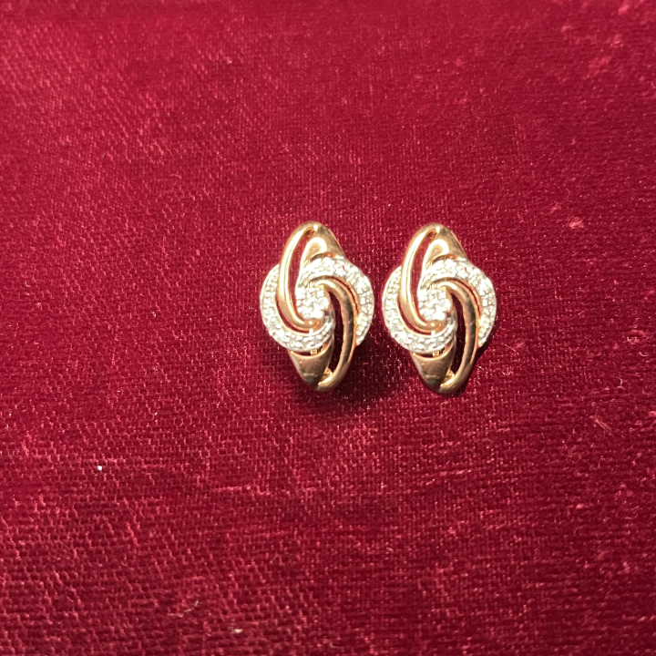 Infinity Knot Diamond Gold Earrings