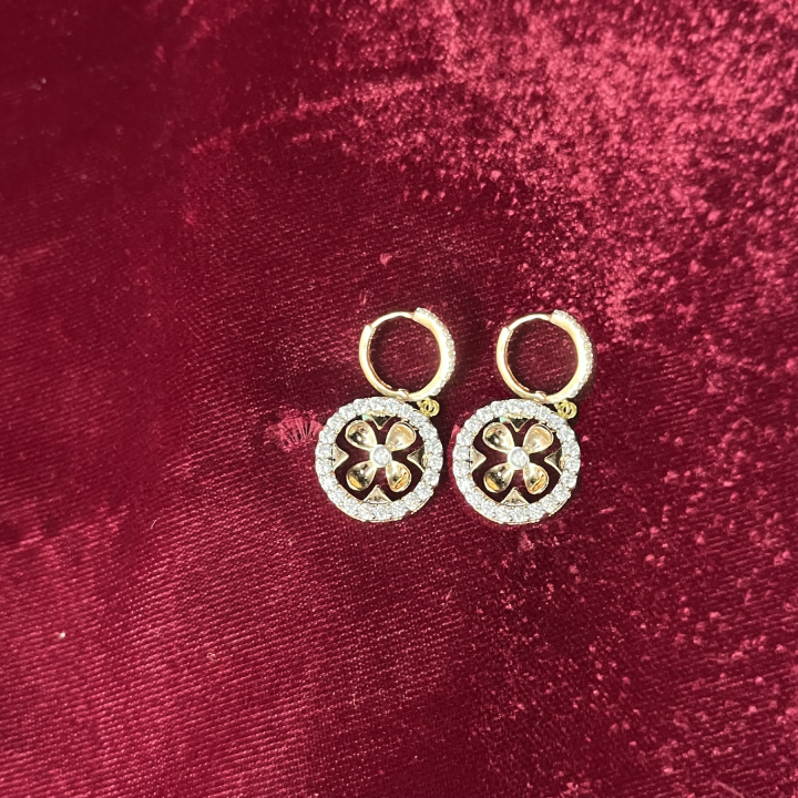 Flory Round Gold Earrings